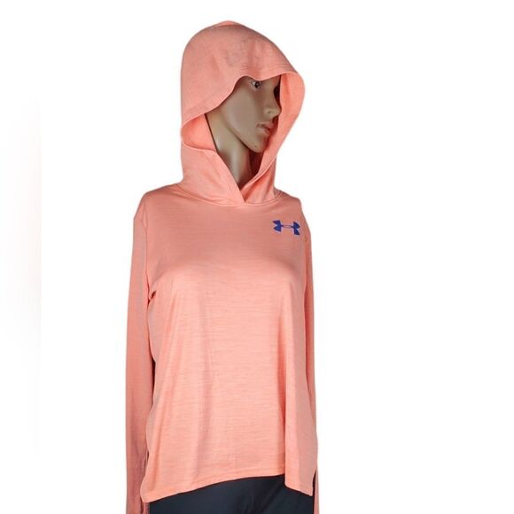 Under Armour Orange & Blue Long Sleeve Hooded T-Shirt - Picture 2 of 9